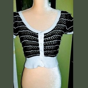 Betsey Johnson cropped striped sweater Cardigan